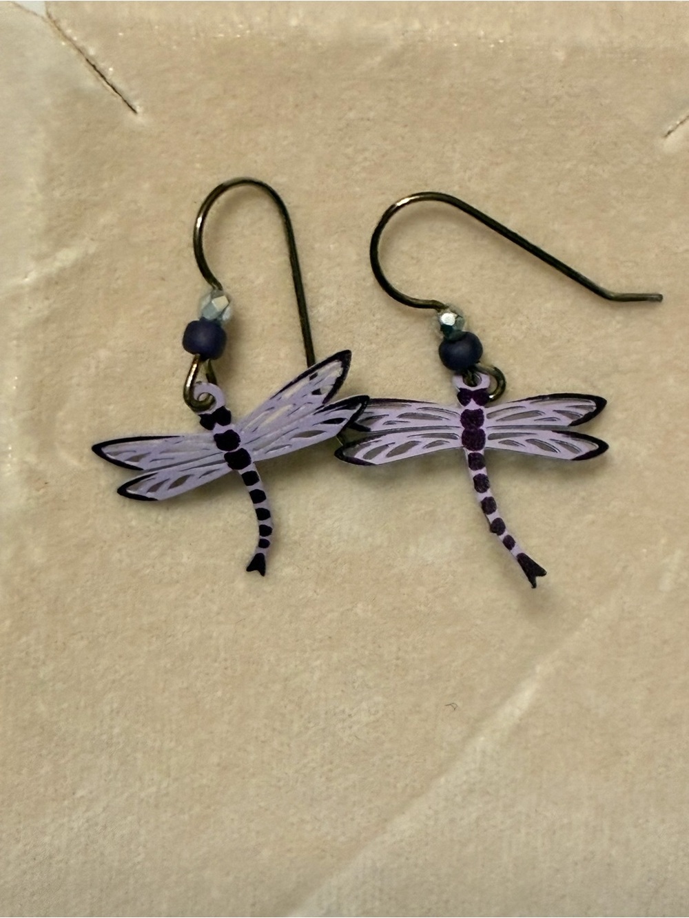 Lilac Dragonfly Dangle Earrings